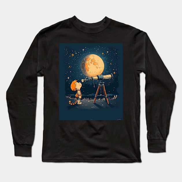 Warping Reality with Calvin and Hobbes Long Sleeve T-Shirt by goddessesRED